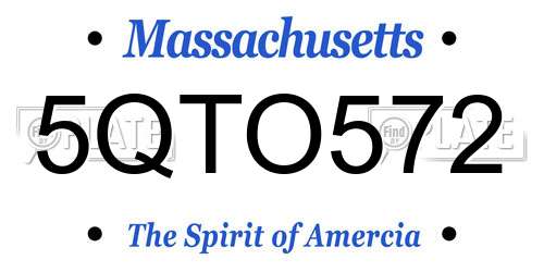 5QTO572 Massachusetts License Plate
