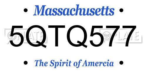 5QTQ577 Massachusetts License Plate