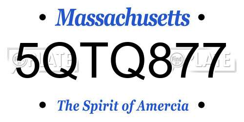 5QTQ877 Massachusetts License Plate