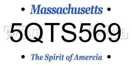 5QTS569 Massachusetts License Plate