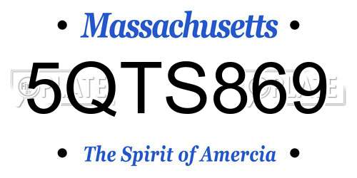 5QTS869 Massachusetts License Plate