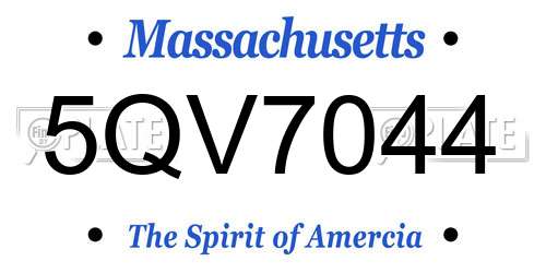 5QV7044 Massachusetts License Plate