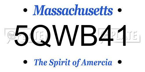 5QWB41 Massachusetts License Plate