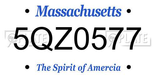 5QZ0577 Massachusetts License Plate