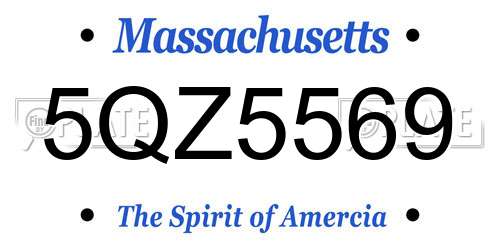 5QZ5569 Massachusetts License Plate