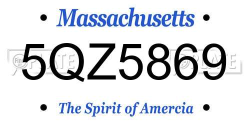 5QZ5869 Massachusetts License Plate