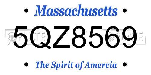 5QZ8569 Massachusetts License Plate