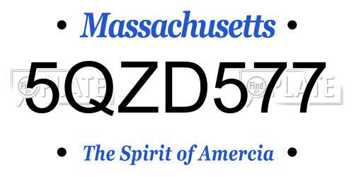 5QZD577 Massachusetts License Plate