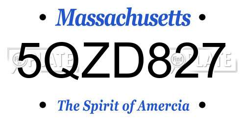 5QZD827 Massachusetts License Plate