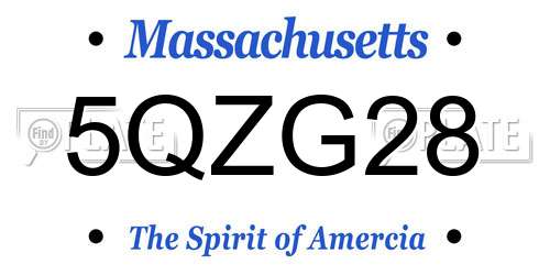 5QZG28 Massachusetts License Plate
