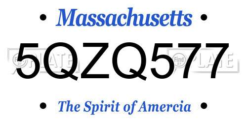 5QZQ577 Massachusetts License Plate