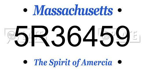 5R36459 Massachusetts License Plate