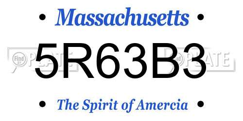 5R63B3 Massachusetts License Plate