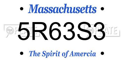 5R63S3 Massachusetts License Plate