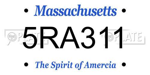 5RA311 Massachusetts License Plate