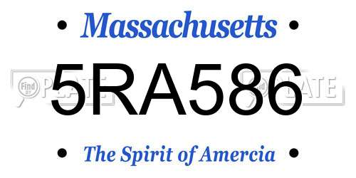 5RA586 Massachusetts License Plate