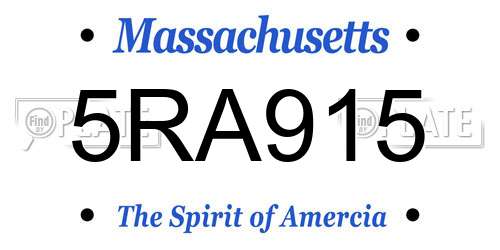 5RA915 Massachusetts License Plate