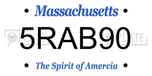 5RAB90 Massachusetts License Plate
