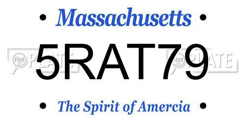 5RAT79 Massachusetts License Plate