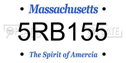 5RB155 Massachusetts License Plate