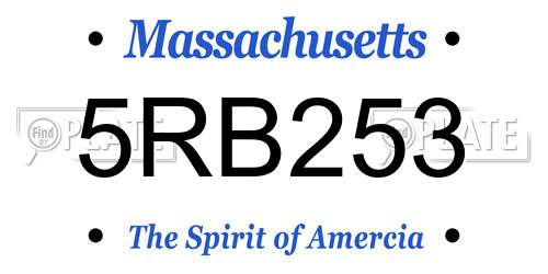 5RB253 Massachusetts License Plate