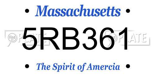 5RB361 Massachusetts License Plate