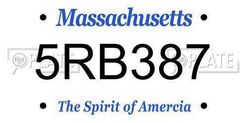 5RB387 Massachusetts License Plate