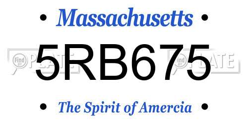 5RB675 Massachusetts License Plate