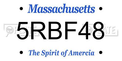 5RBF48 Massachusetts License Plate