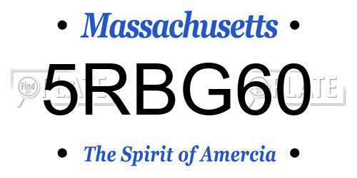 5RBG60 Massachusetts License Plate