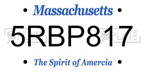 5RBP817 Massachusetts License Plate