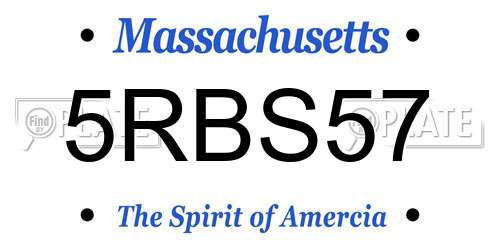 5RBS57 Massachusetts License Plate