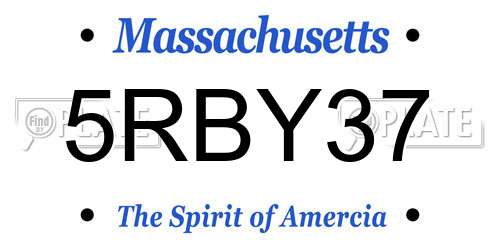 5RBY37 Massachusetts License Plate