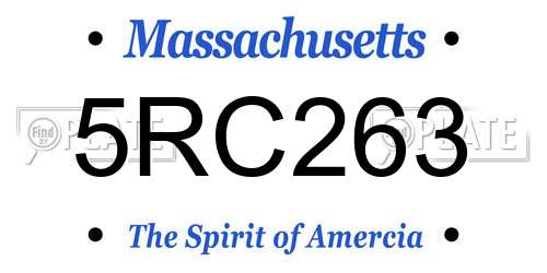 5RC263 Massachusetts License Plate