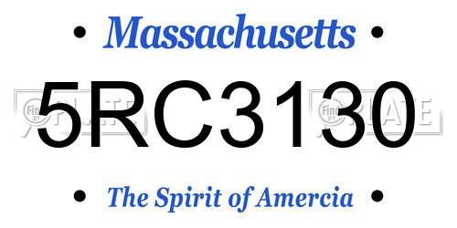 5RC3130 Massachusetts License Plate