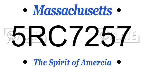 5RC7257 Massachusetts License Plate