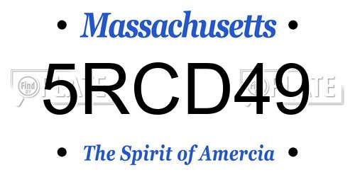 5RCD49 Massachusetts License Plate