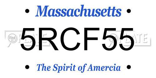 5RCF55 Massachusetts License Plate