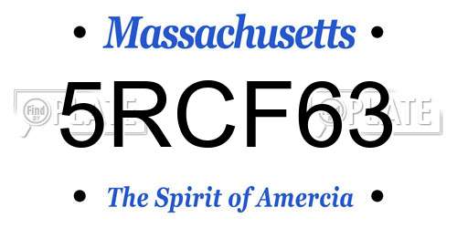 5RCF63 Massachusetts License Plate