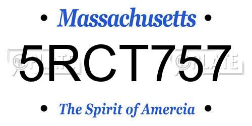 5RCT757 Massachusetts License Plate
