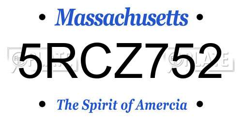 5RCZ752 Massachusetts License Plate