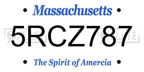 5RCZ787 Massachusetts License Plate