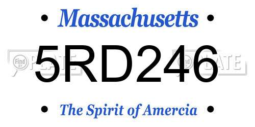 5RD246 Massachusetts License Plate