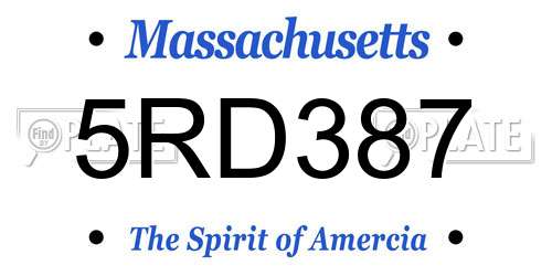 5RD387 Massachusetts License Plate