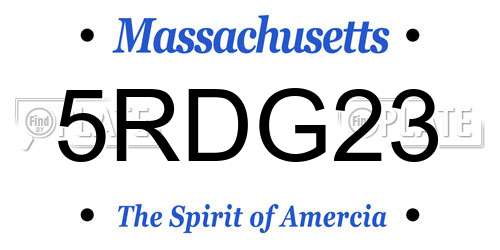 5RDG23 Massachusetts License Plate