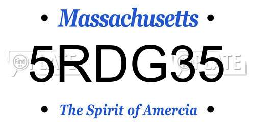5RDG35 Massachusetts License Plate