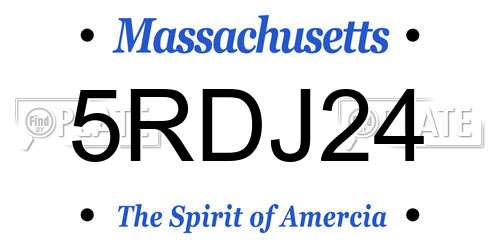5RDJ24 Massachusetts License Plate