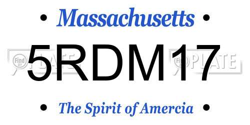5RDM17 Massachusetts License Plate