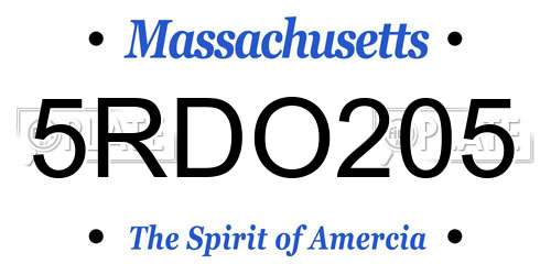 5RDO205 Massachusetts License Plate