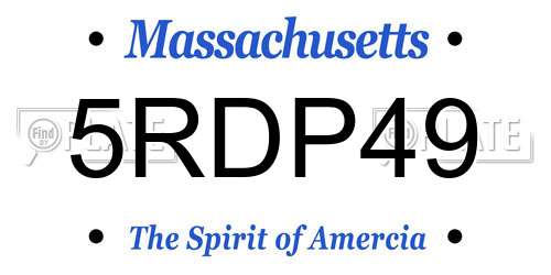 5RDP49 Massachusetts License Plate